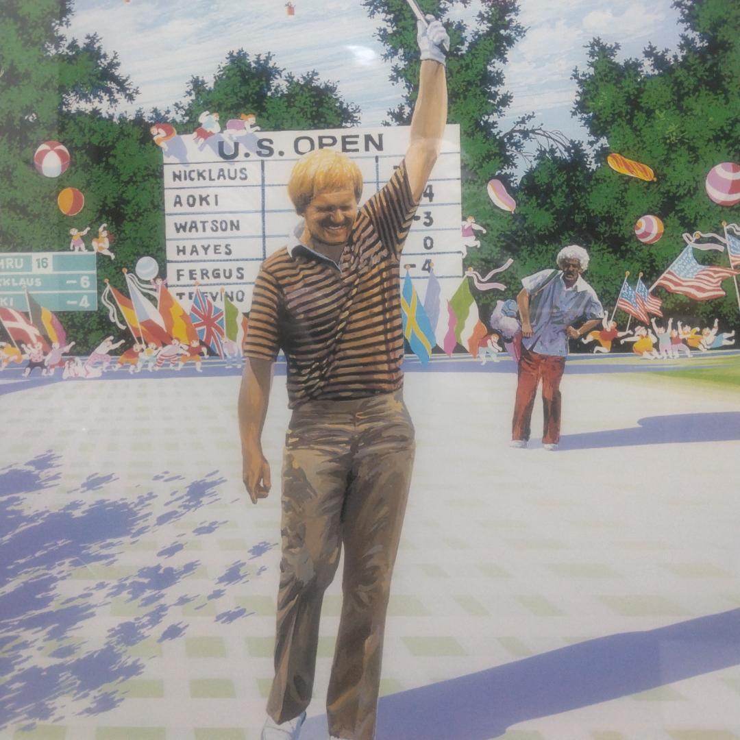 ヒロ・ヤマガタ　USオープンチャンピオンシップ　中古　大判額装アートポスター