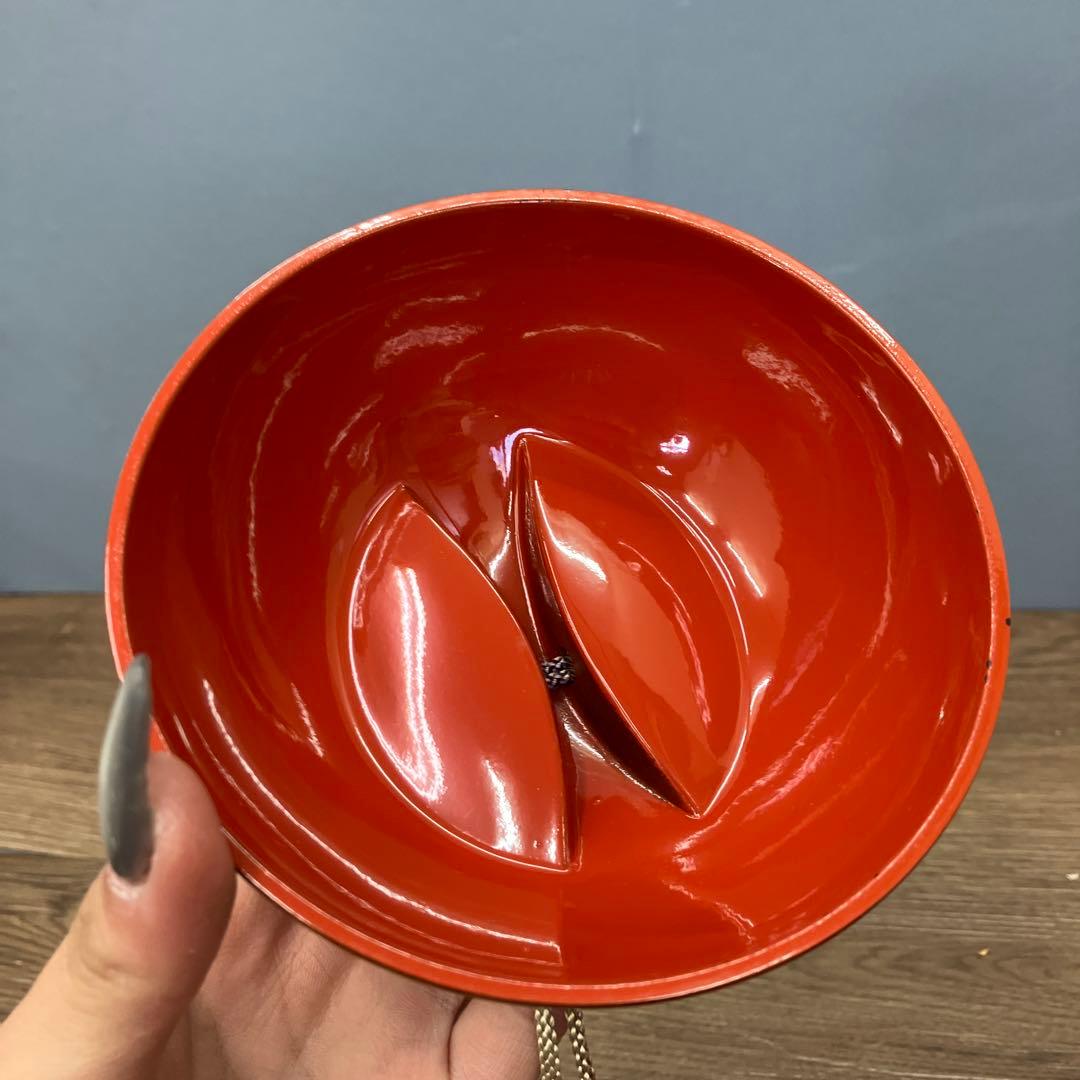 B-5 昭和レトロ 高級 蛤碁石 碁笥 漆塗り風 木製 入れ物 卓上ゲーム用