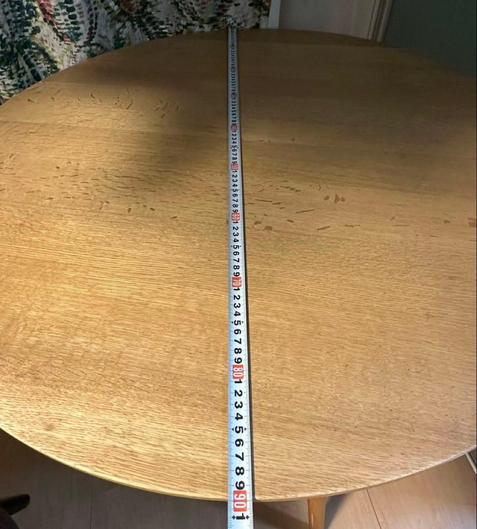 日進木工　Kタイプ　ナラ　 円形ダイニングテーブル　3本脚