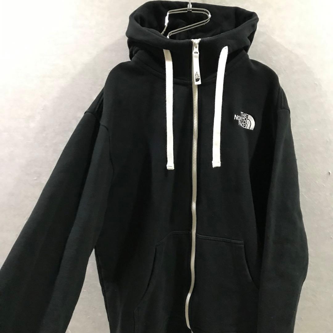 THE NORTH FACE ビッグロゴ スウェット パーカー 黒白 L