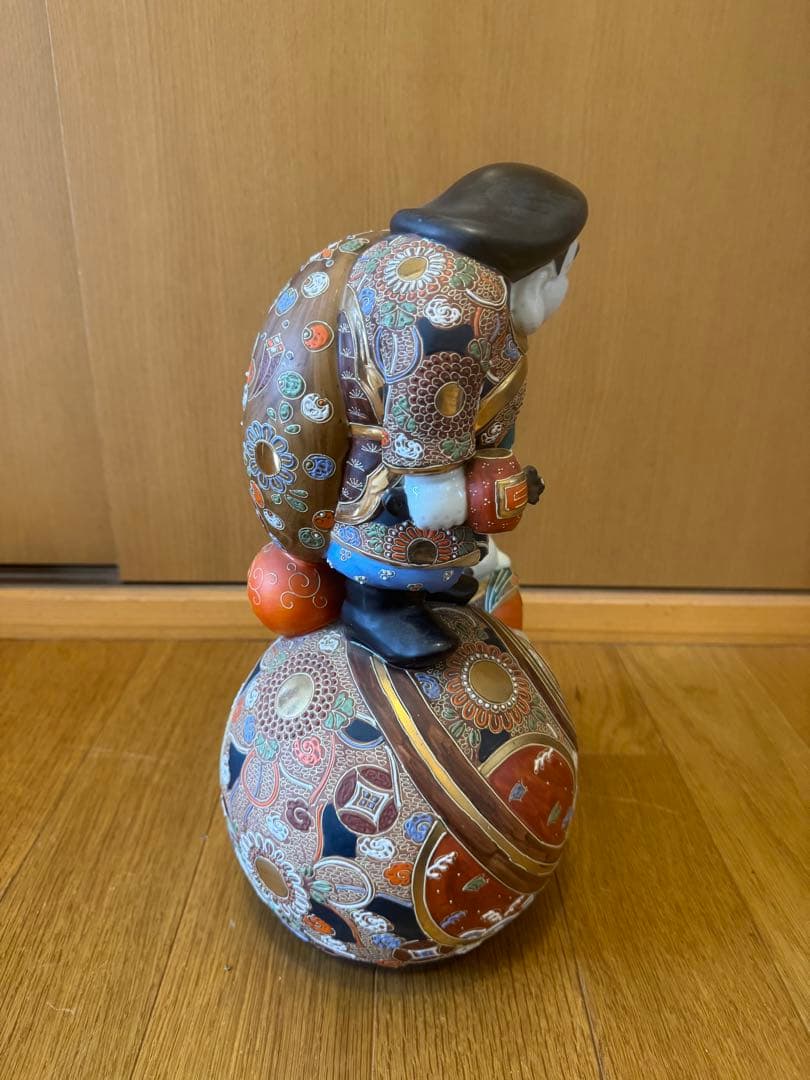 九谷焼 布袋/焼物 大黒天/七福神/時代物／古九谷 置物 古九谷 大黒天 置物