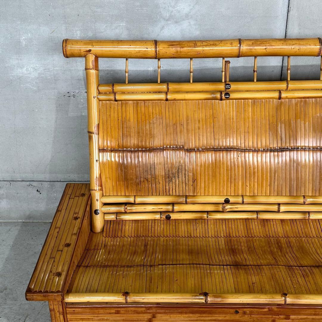 ✿伝統工芸✿ 和風竹家具 “梅里竹芸” 3人掛けソファ アジアン家具