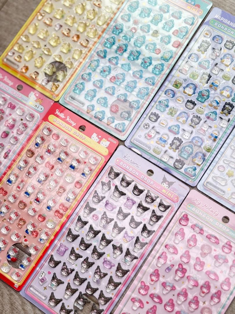【正規品】サンリオ　ボンボンドロップシール　ミニ　コンプリート　8枚　高レート
