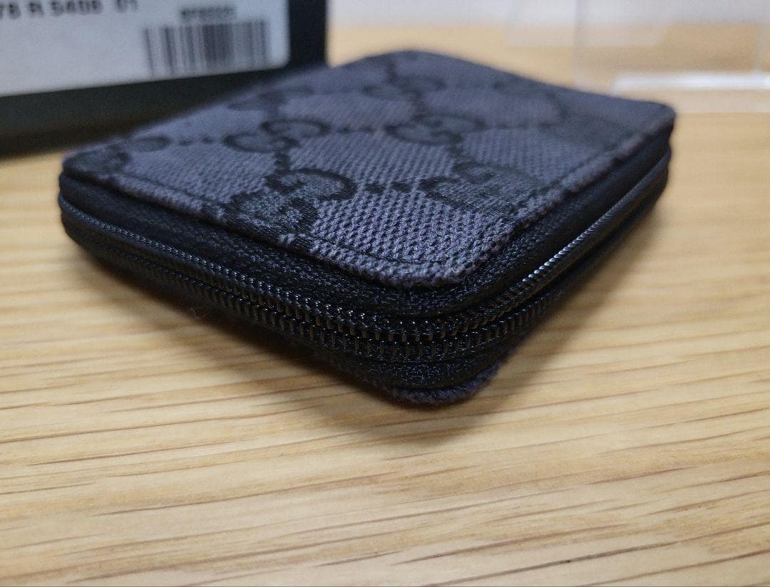 【美品】GUCCI グッチ GG キャンバス レザー ブラック パース