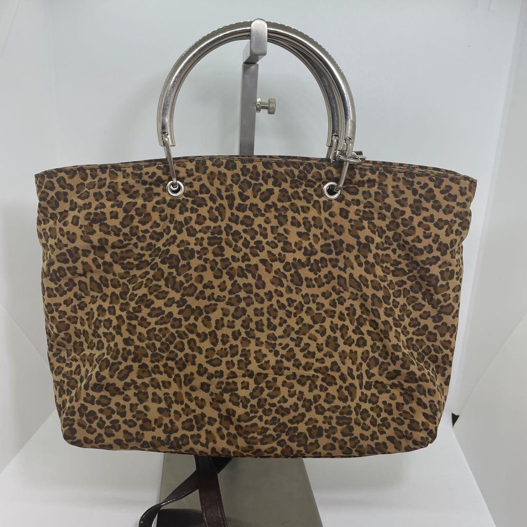 【ヴィンテージ】ボッテガヴェネタ 2WAY メタルハンドル レオパード柄