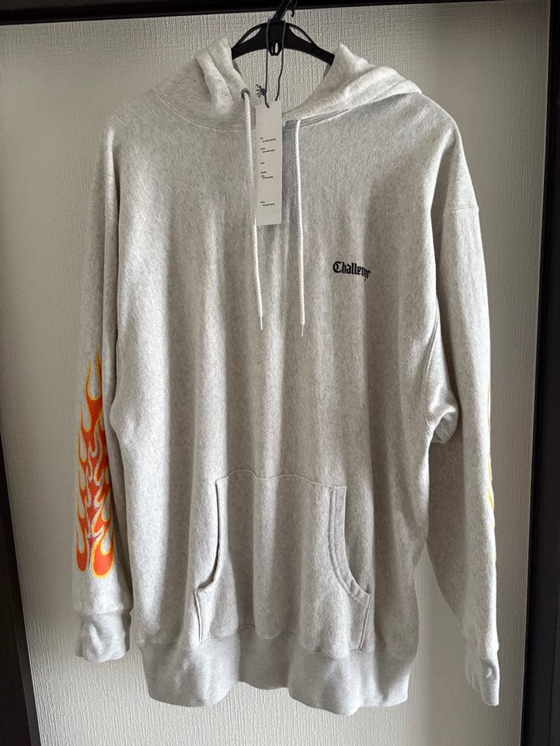 トップス CHALLENGER FLAMES HOODIE (HEATHER GRAY)