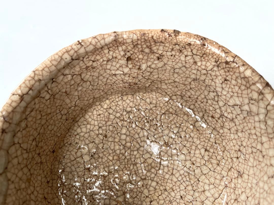 骨董 アンティーク 古萩 萩焼茶碗 久田宗也書付 銘閑庭 書付箱 共