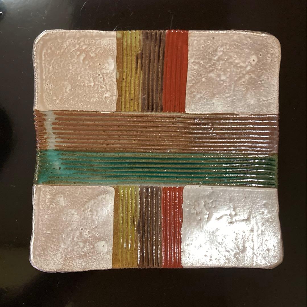 魯山人 美食道楽 和食器揃シリーズ 祥山窯 色絵銀彩糸巻文四方皿 5枚揃