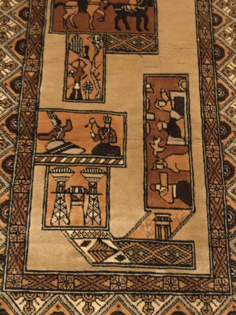 ⭐️中国美術 段通シルク100%壁掛け 150段 山繭 タグ付き