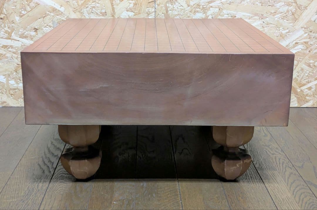 囲碁盤　へそ付　脚付　木目　厚い 碁盤　日向特製本蛤碁石28号セット