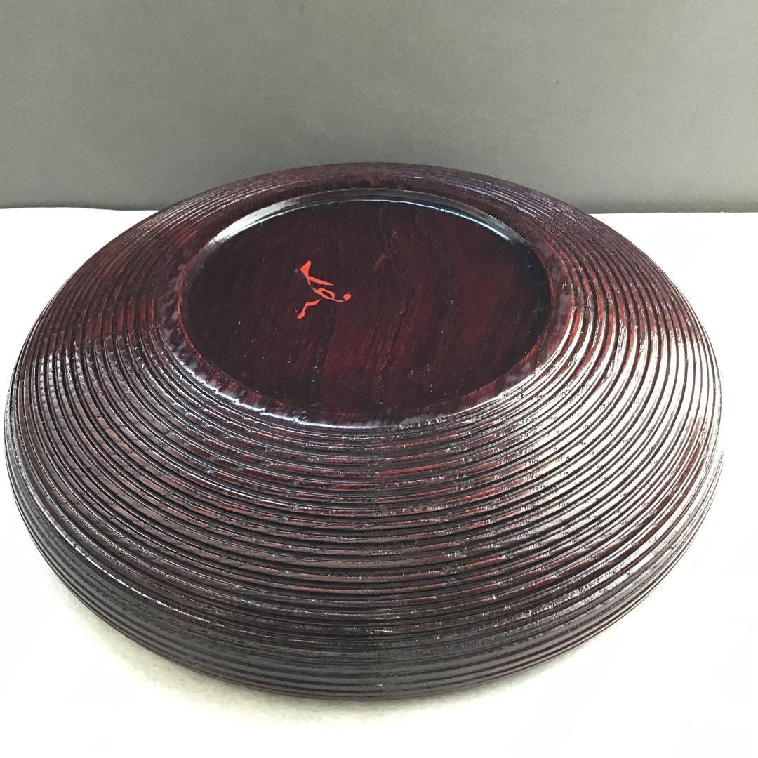 茶道具 樺溜塗糸目菓子器 塗師 堅地屋清兵衛作 堅清印 楽只斎好 共箱