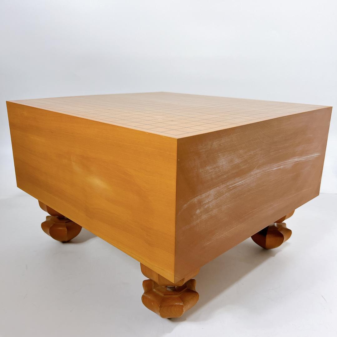 【囲碁 足付 高級碁盤】貴重 極厚 5寸7分 本榧 桐箱 へそ有り 板目 木裏