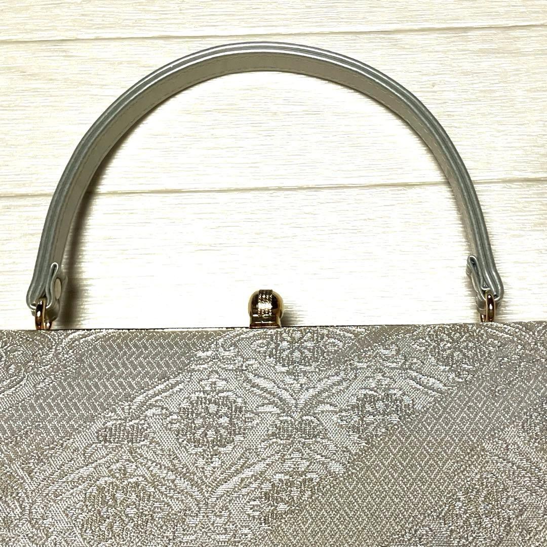 《美品》草履バッグセット　帯地　淡いゴールド