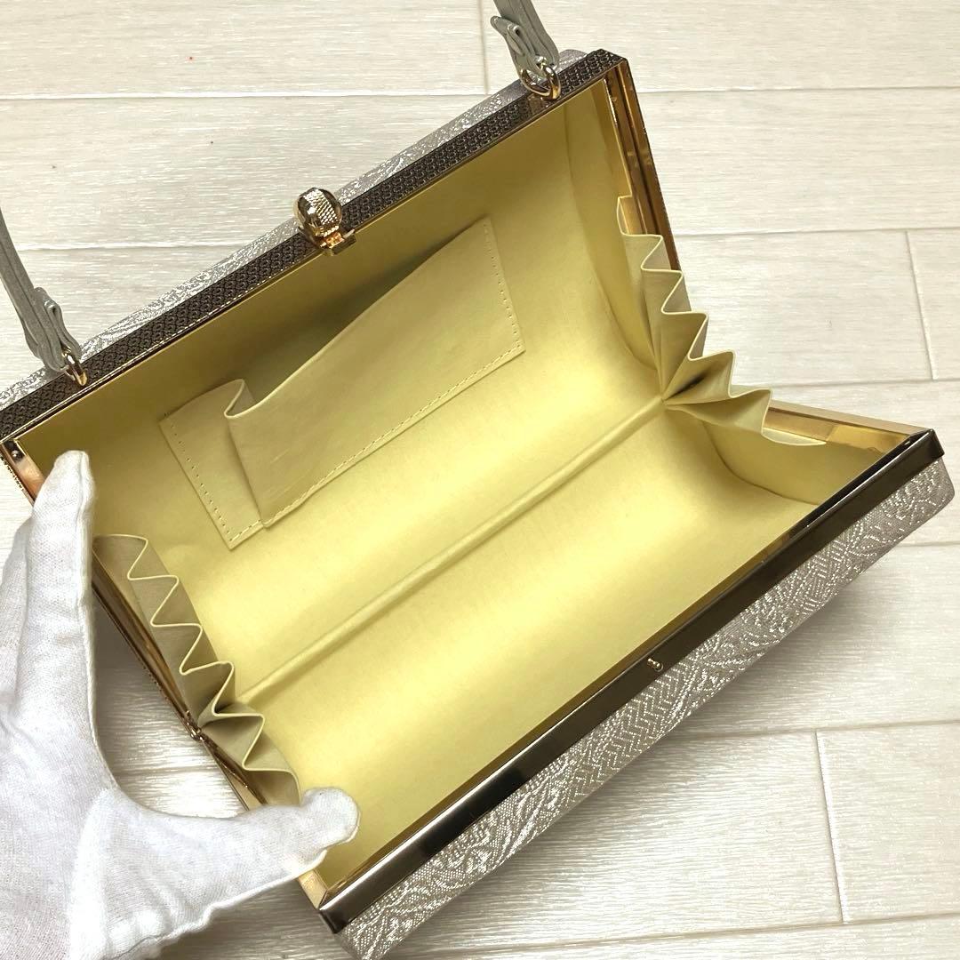 《美品》草履バッグセット　帯地　淡いゴールド