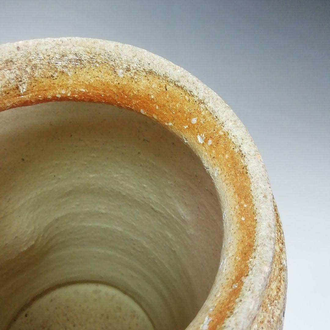 Ｓ３００　花入『信楽耳付花入』『古来窯　上田光春』　共箱　花瓶　茶道具