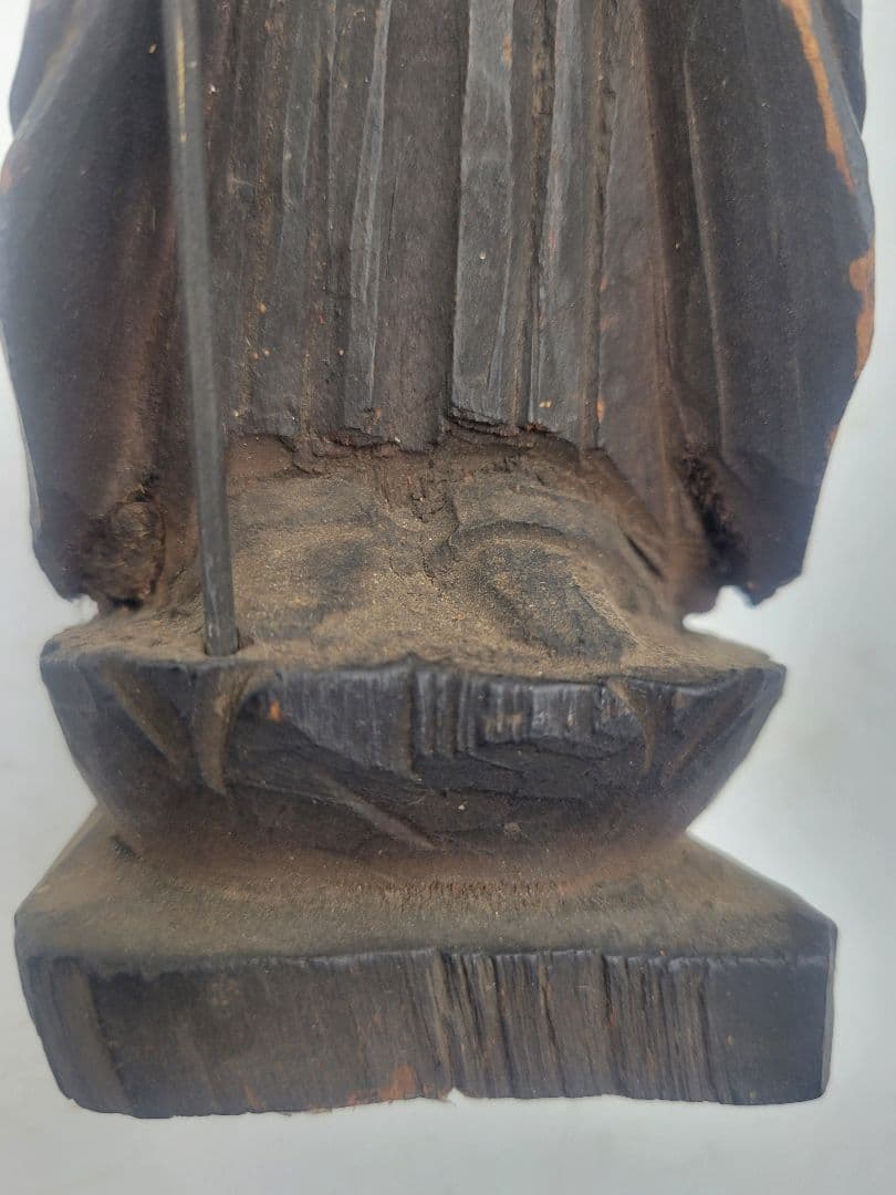 時代物 木彫 地蔵菩薩像 江戸時代 仏教美術 骨董品 美術品