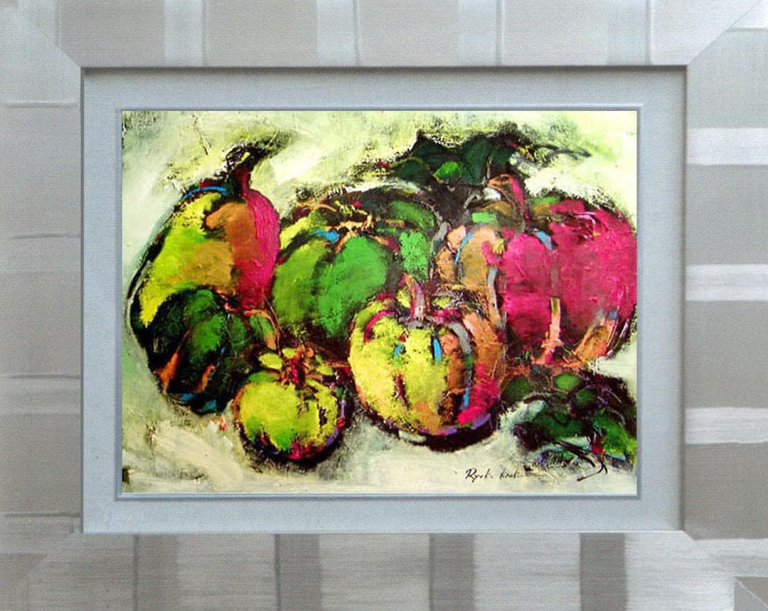 絵画 インテリア 油絵 uF6-061404 静物 かぼちゃ