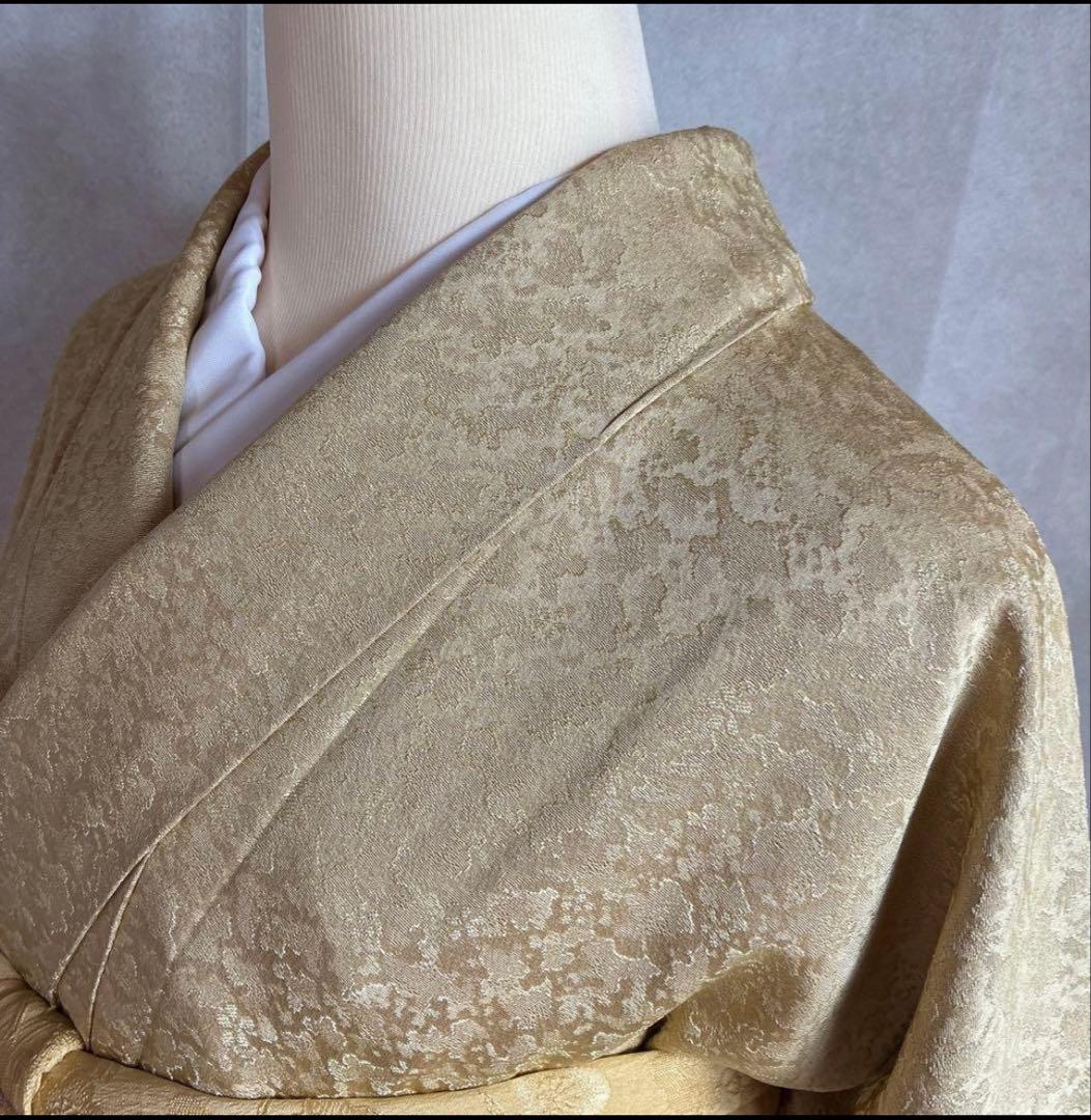 色無地 正絹 トールサイズ ぼかし さが美 雪輪 落款有り 着物 色無地 正絹