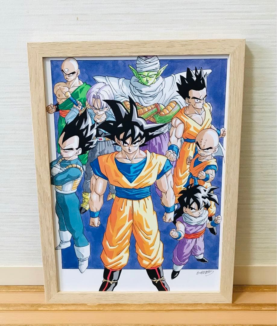 DB81 ドラゴンボール イラスト 【額付】Z戦士 - メルカリ