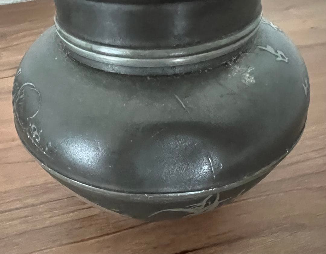 銅製 建水 茶こぼし・錫製茶入 美奈登製/錫茶托 5客セット