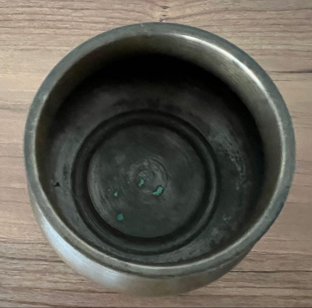 銅製 建水 茶こぼし・錫製茶入 美奈登製/錫茶托 5客セット