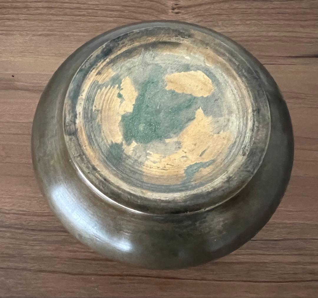 銅製 建水 茶こぼし・錫製茶入 美奈登製/錫茶托 5客セット