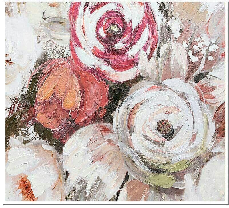 純粋な手描きのヨーロッパの厚い油の質感の抽象的な花