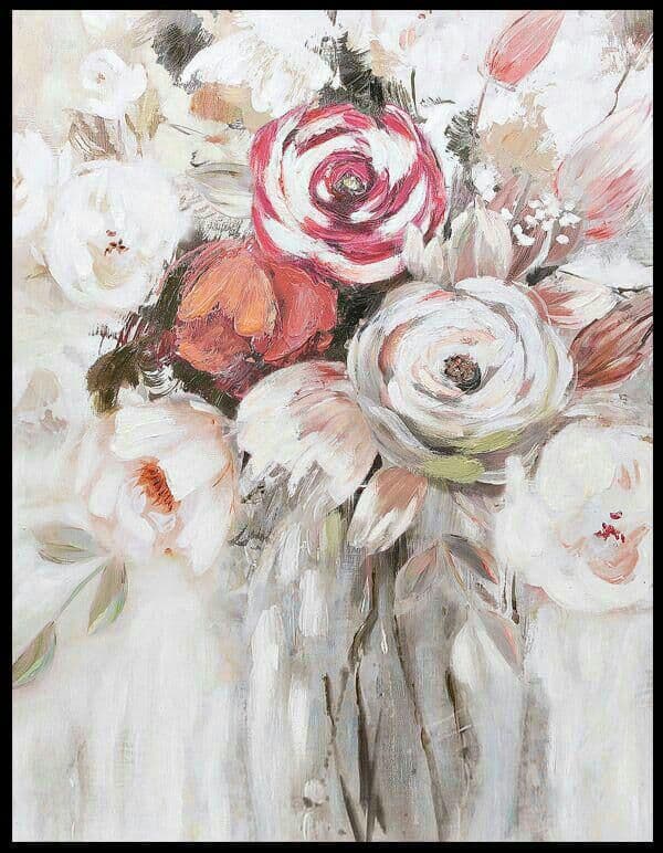 純粋な手描きのヨーロッパの厚い油の質感の抽象的な花