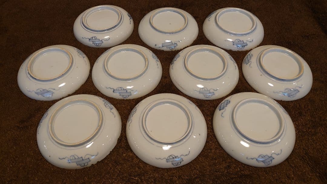 古伊万里 伊万里 豆皿 菓子皿 虎の図 鶴の図 蔵出し 10客