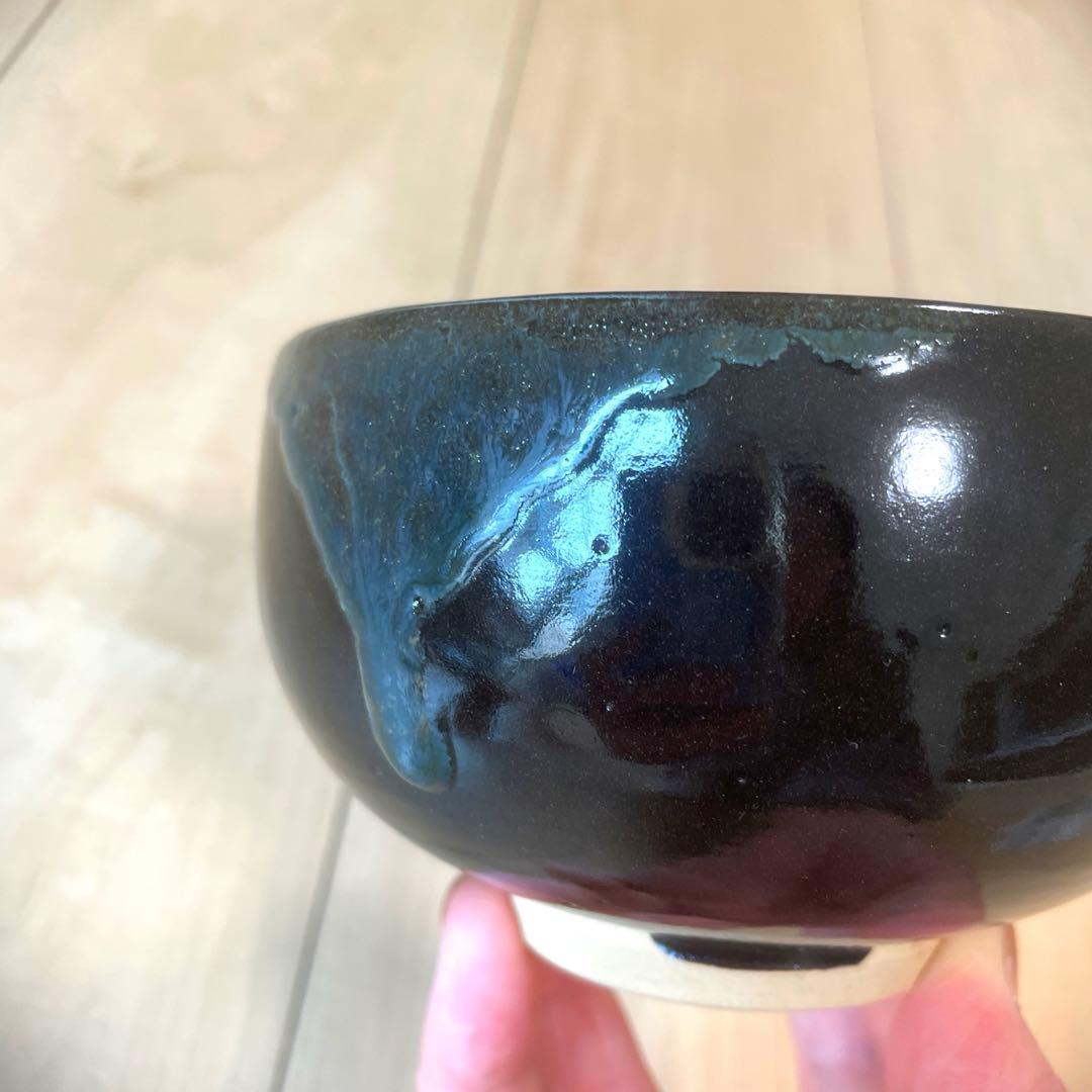 薩摩焼 野崎錦正造 黒釉茶碗茶 抹茶碗 骨董1-4