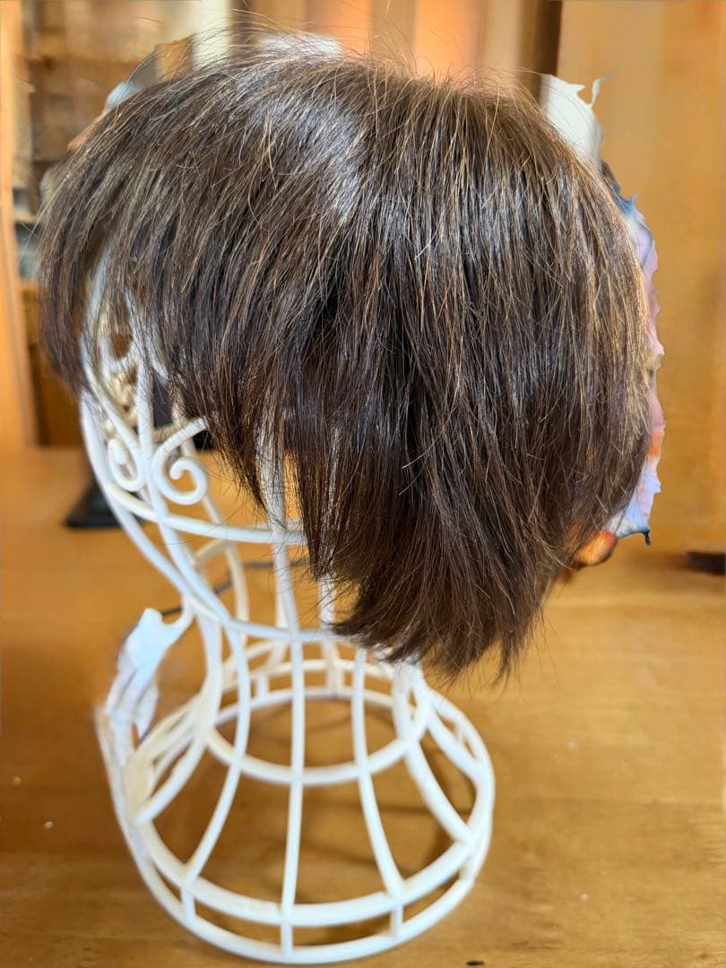 ブラウンショートウィッグ 自然なストレートヘア