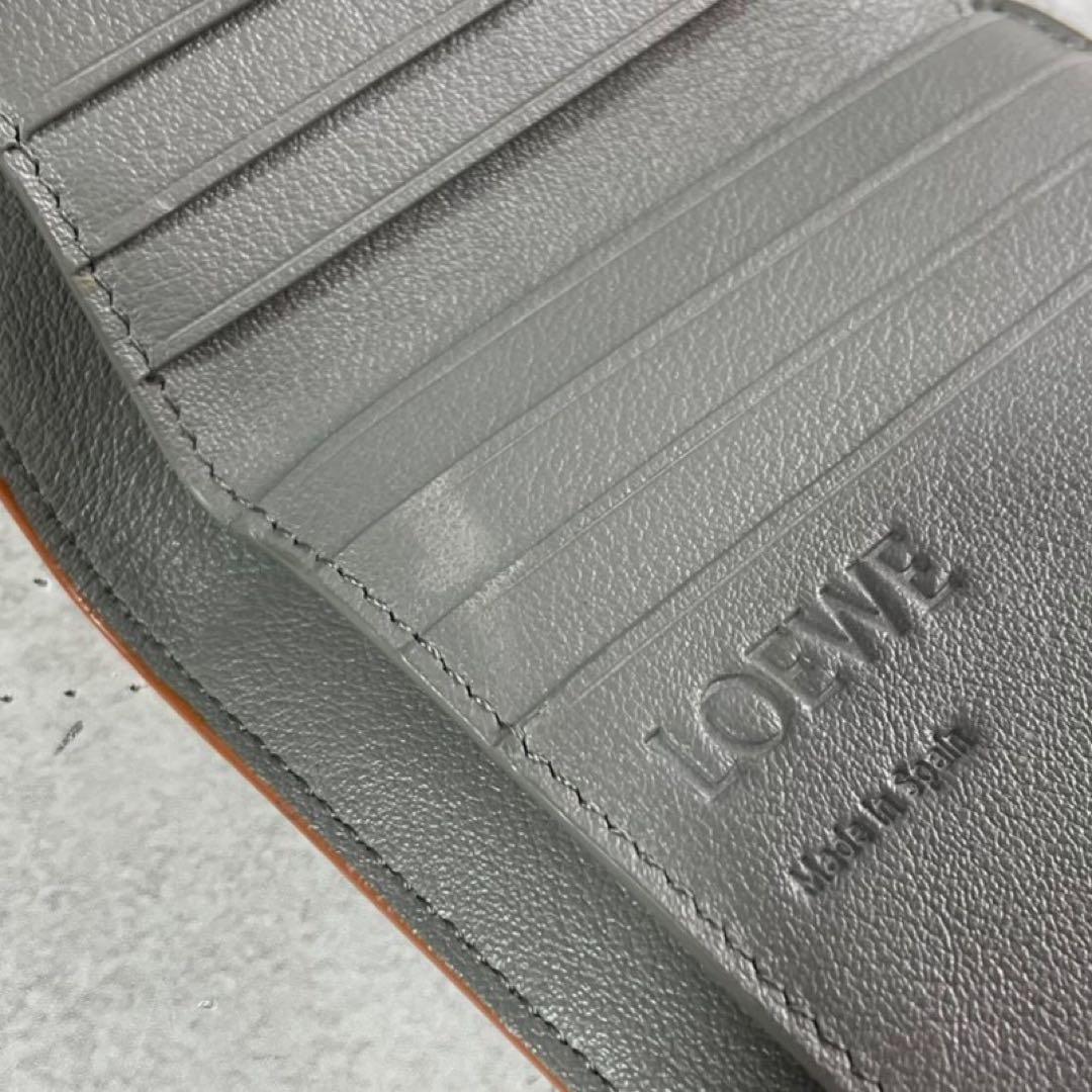 【大人気】 ロエベ トライフォールド アナグラム タン 三つ折り財布 グレー
