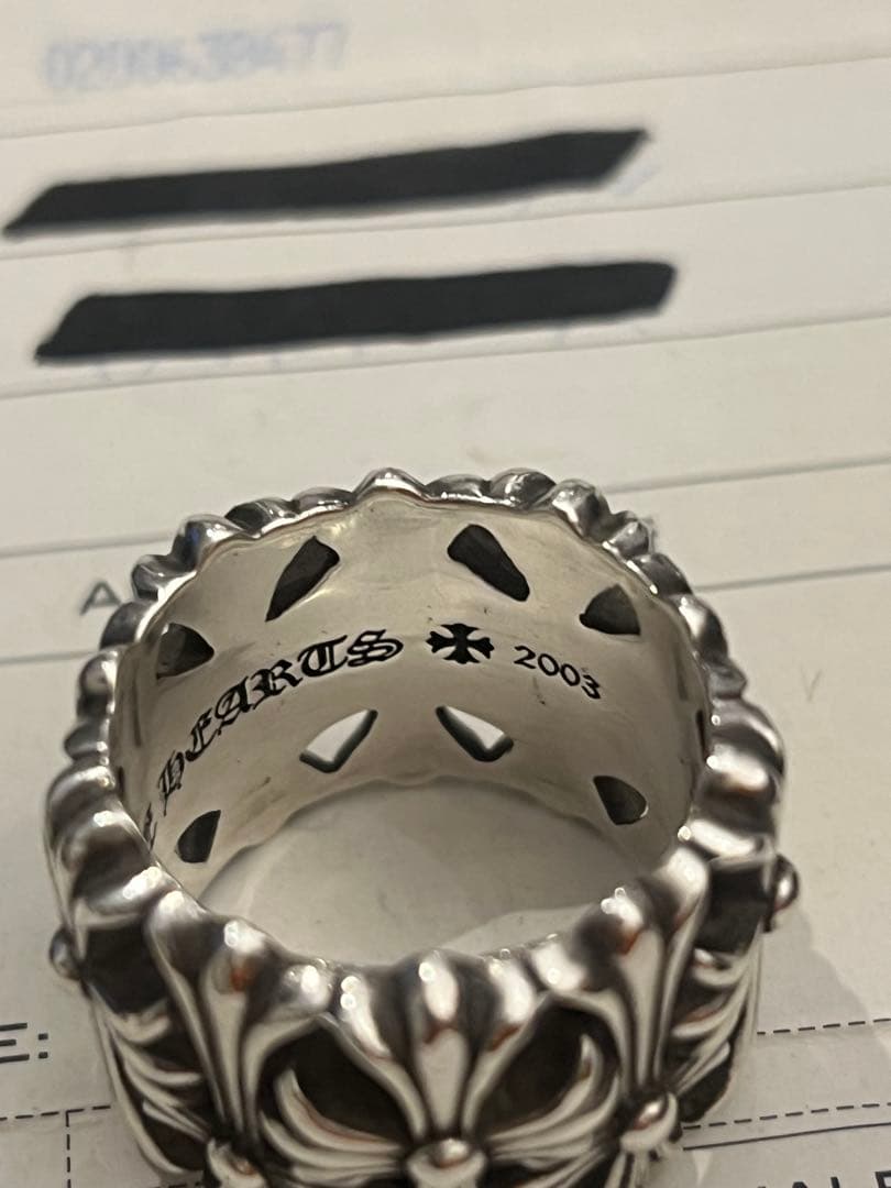 美品　クロムハーツ　セメタリークロスリング　21-21.5号