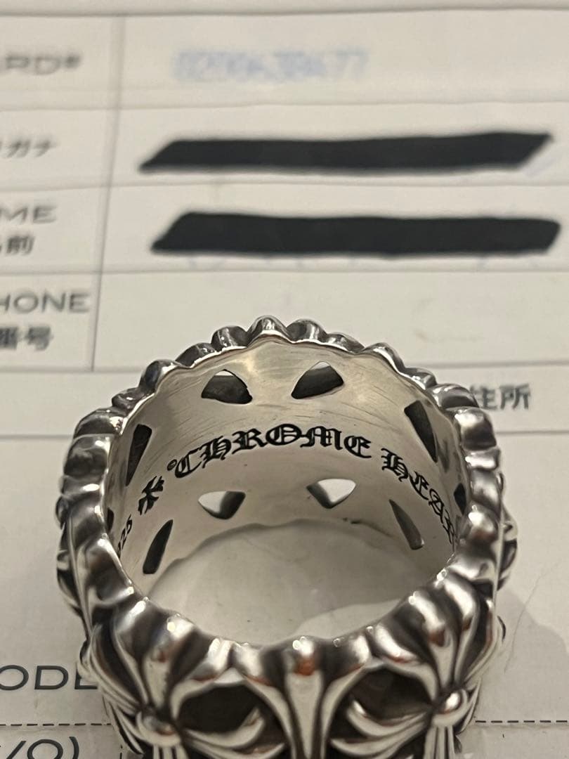 美品　クロムハーツ　セメタリークロスリング　21-21.5号