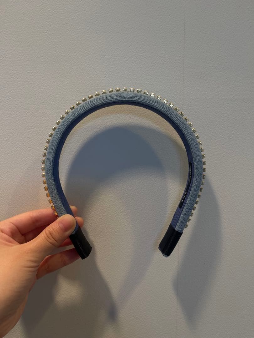 デニムアズールパールチェーンカチューシャ　acca ブルー