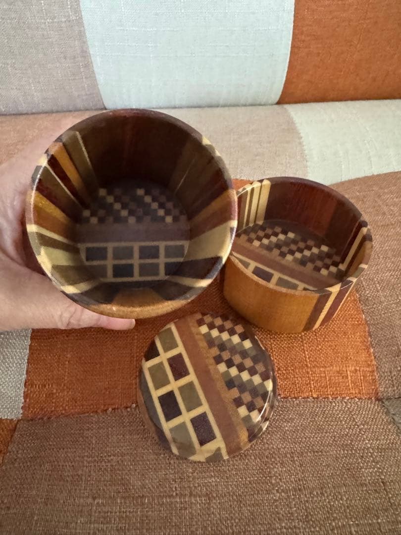 箱根寄木細工 ムク 筒形茶筒 価格交渉お気軽に。の通販はau PAY