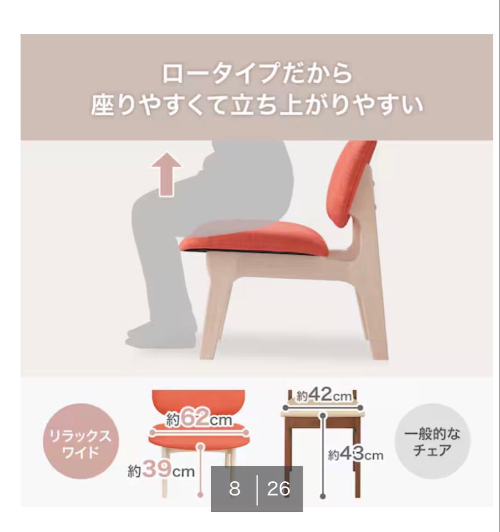 値下げしました！ニトリ　ホワイトダイニングテーブルとオレンジ椅子セット