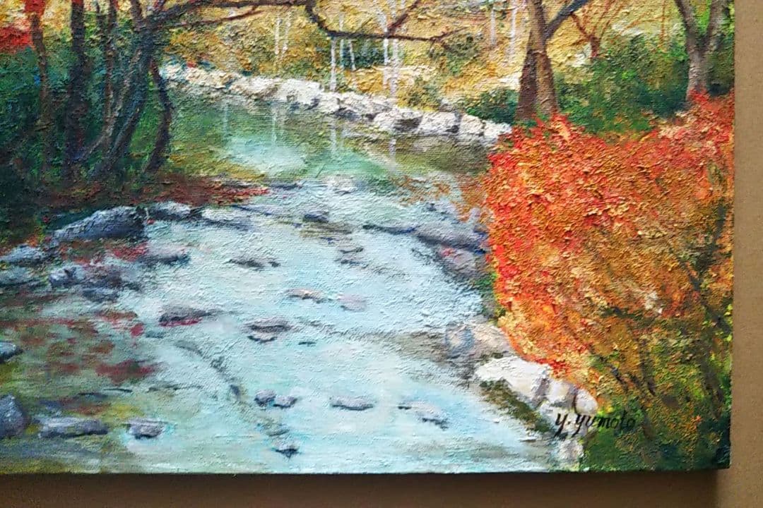 油絵 風景画 京都もみじ P10【11月】