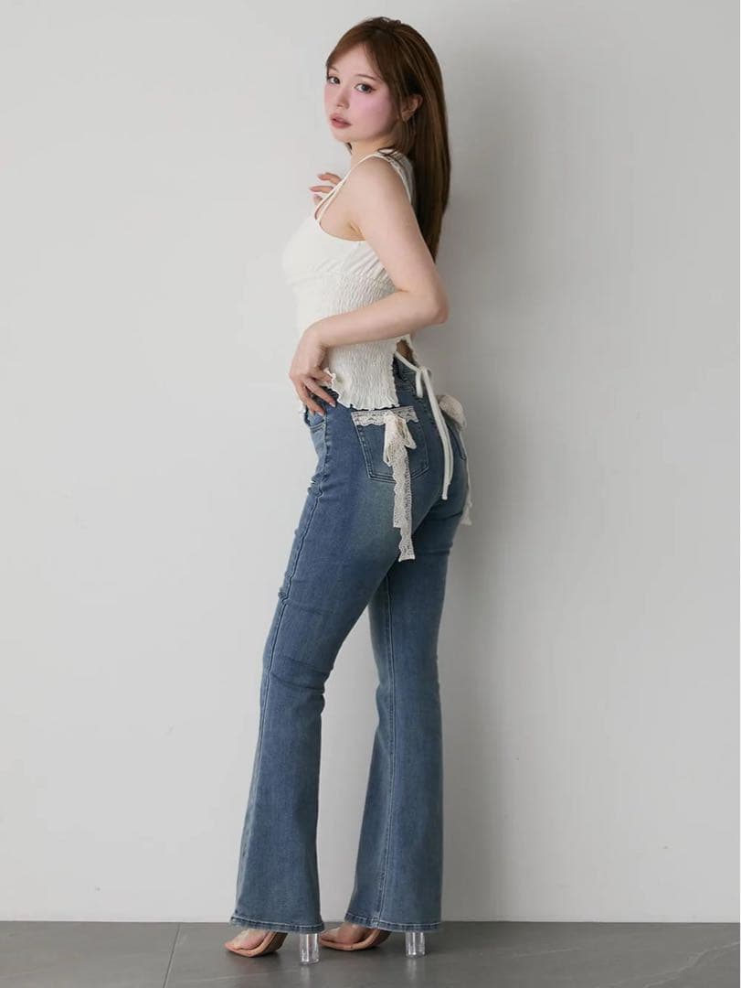 トップス Andmary Ami shirring logo tops