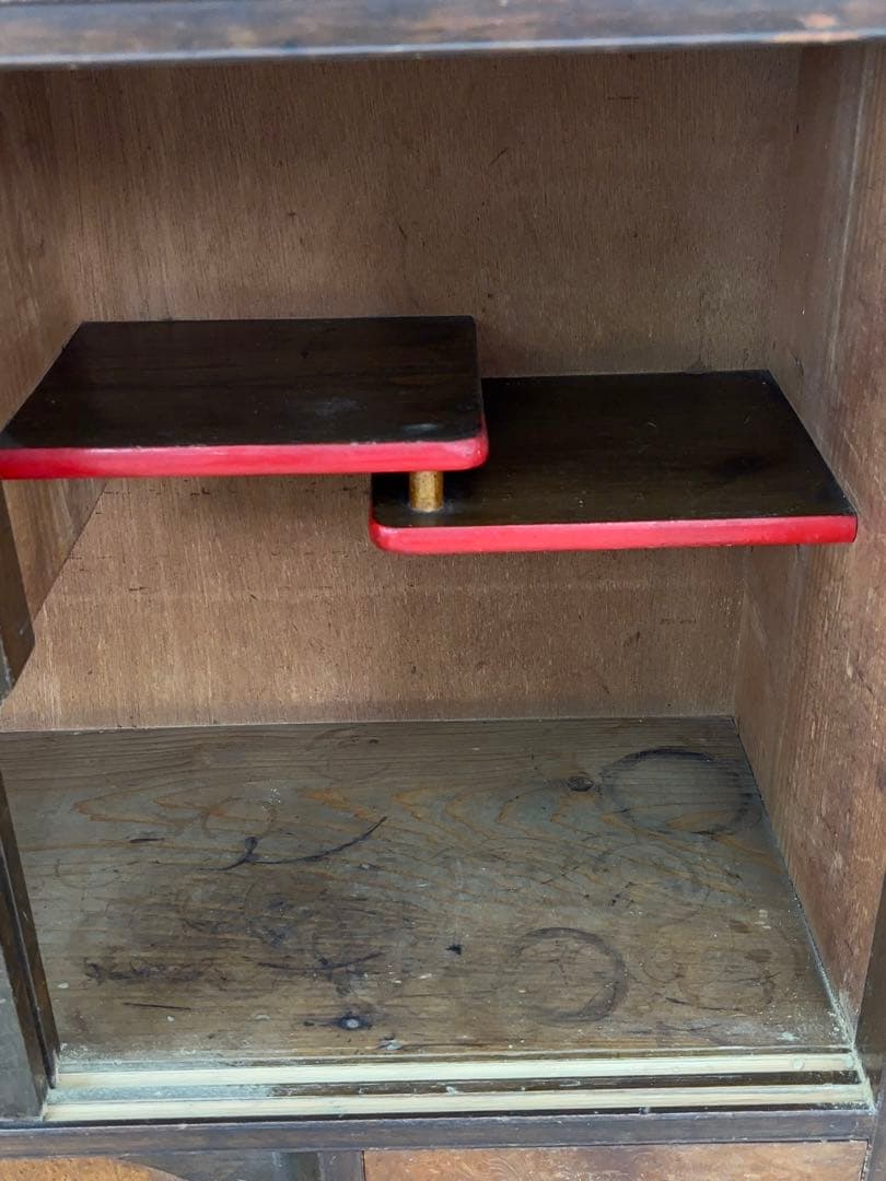 茶箪笥 飾り棚 和家具 昭和レトロ 時代物 食器棚 -496-