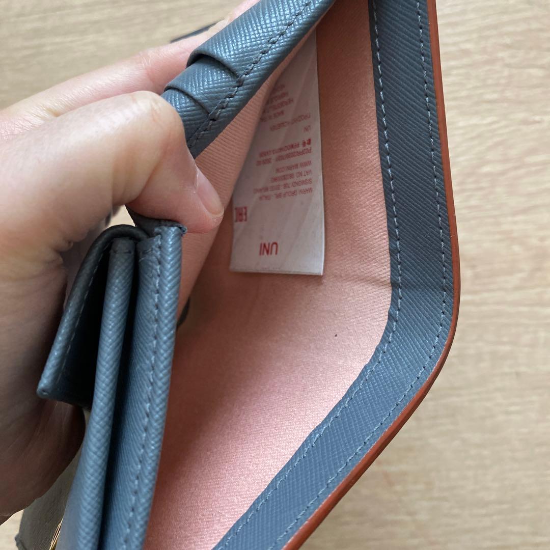 MARNI マルニ二つ折り財布/ホワイト×ライトブルー ブルー（青）系