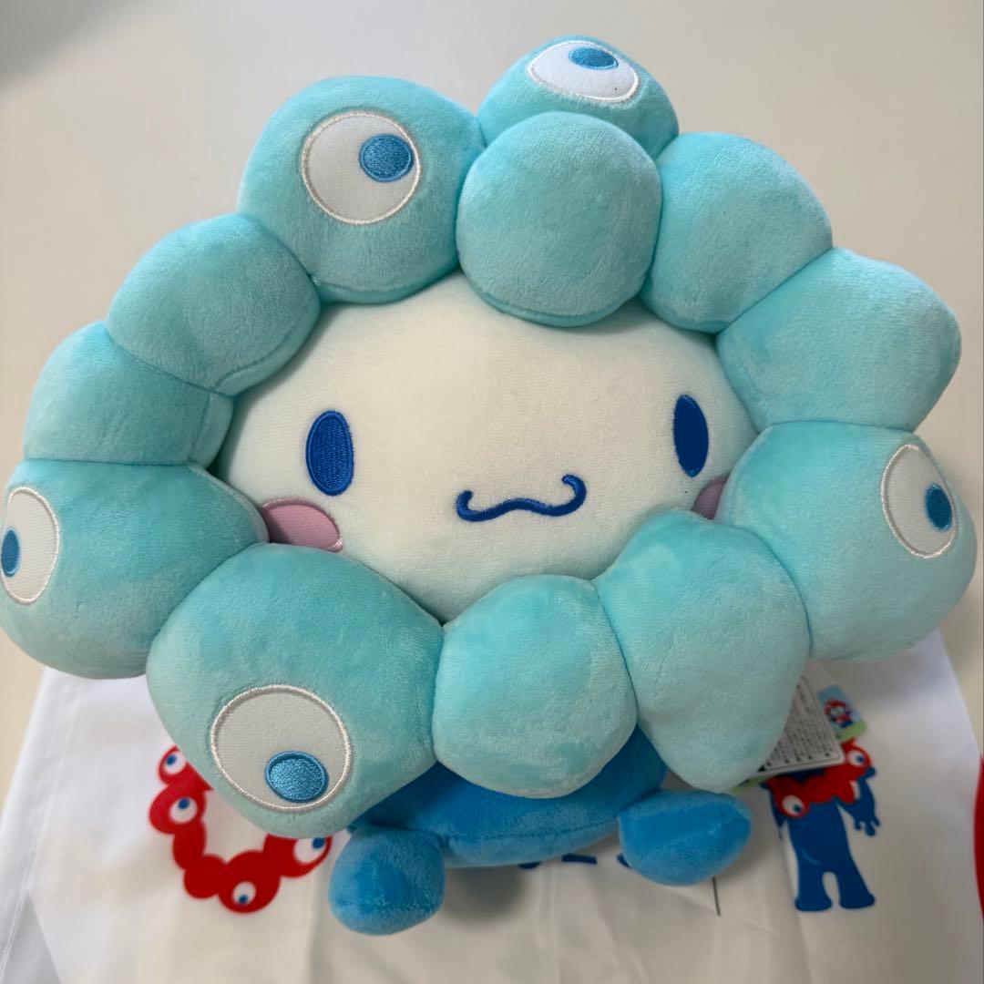 【会場限定色】万博　限定　ミャクミャク　シナモロール　L ぬいぐるみ 大阪関西万博 ミャクミャク × サンリオ シナモロール 水色 会場限定色