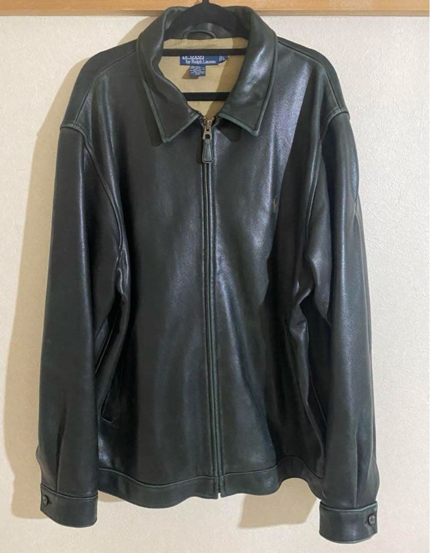 ラルフローレン ラムレザー レザージャケット 90年代 古着 黒 - メルカリ