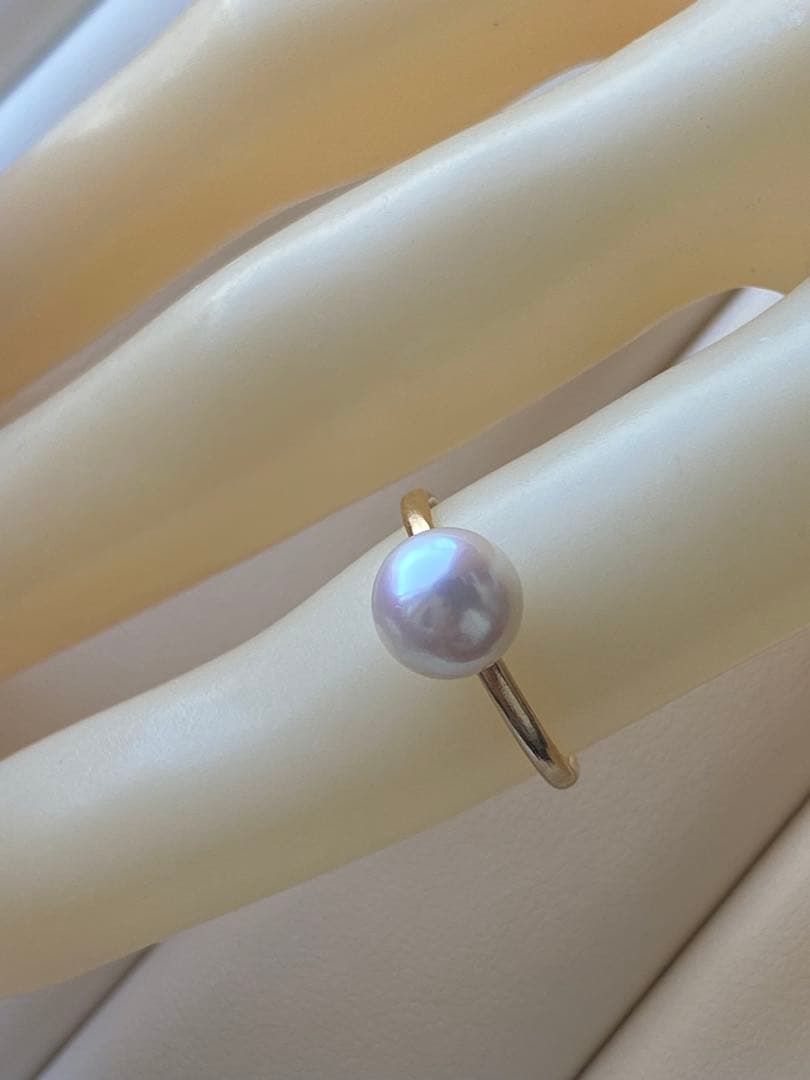 1938 美品❣️K18 天女級テリあこや真珠7.9mm リング　サイズ10.5