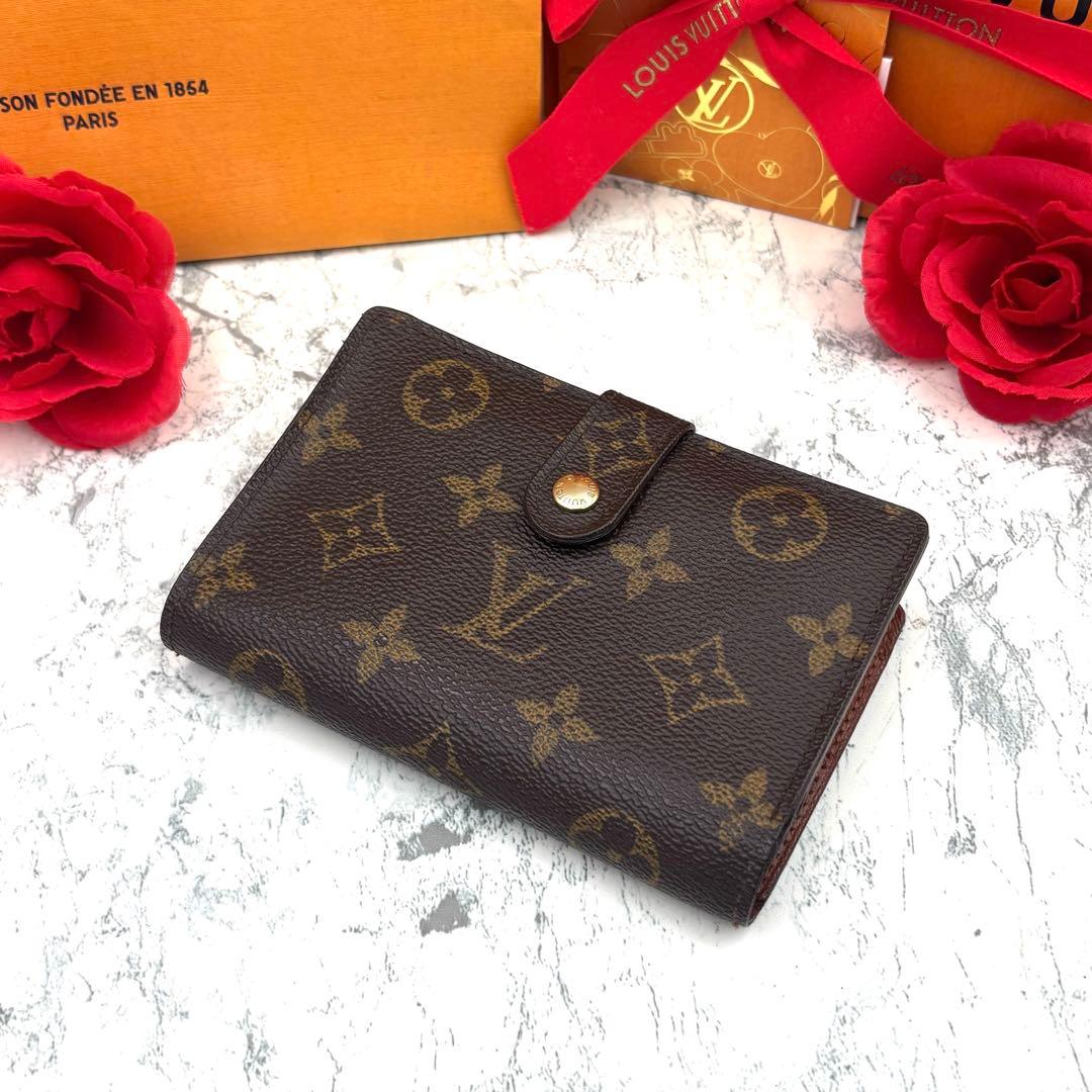 極美品】 ルイヴィトン モノグラム ヴィエノワ がま口 折り財布 - メルカリ