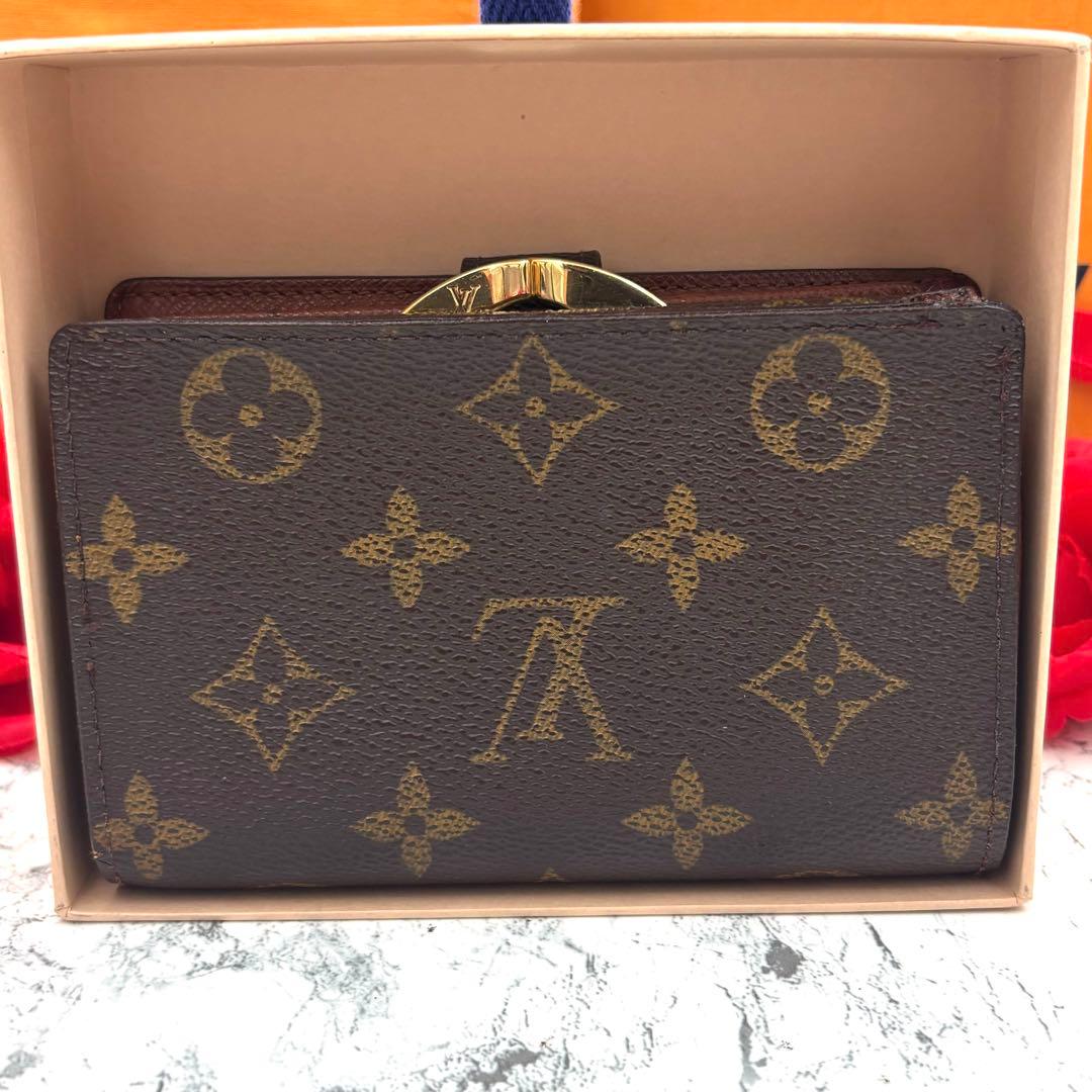 極美品】 ルイヴィトン モノグラム ヴィエノワ がま口 折り財布 - メルカリ