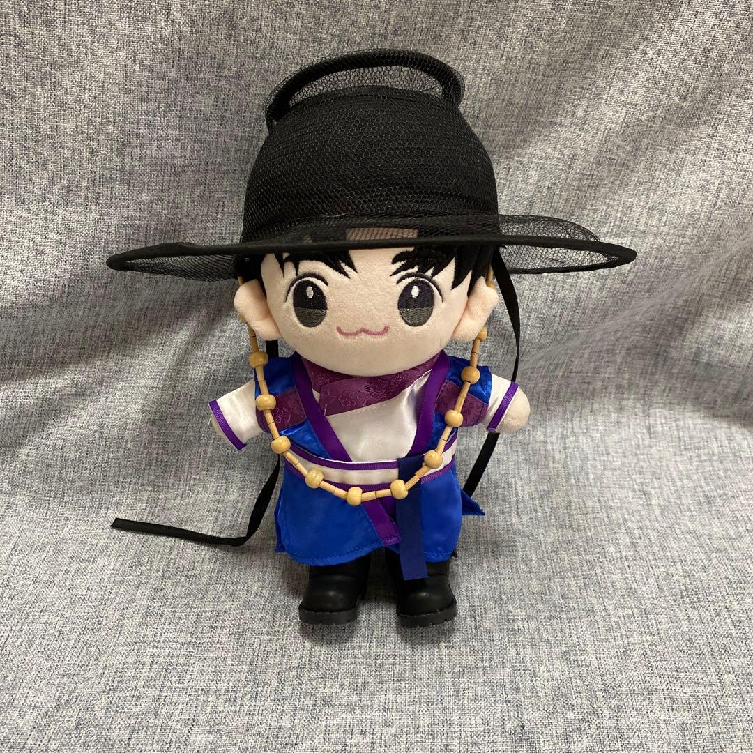 パクヒョンシクぬいぐるみ20cm 花郎ファラン衣装、黒ウィッグ付き パク