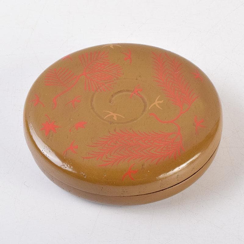 漆塗　嵩山堂製　携帯　書道具　肉池　朱肉入　印材入　小物付　共箱　C　R9173