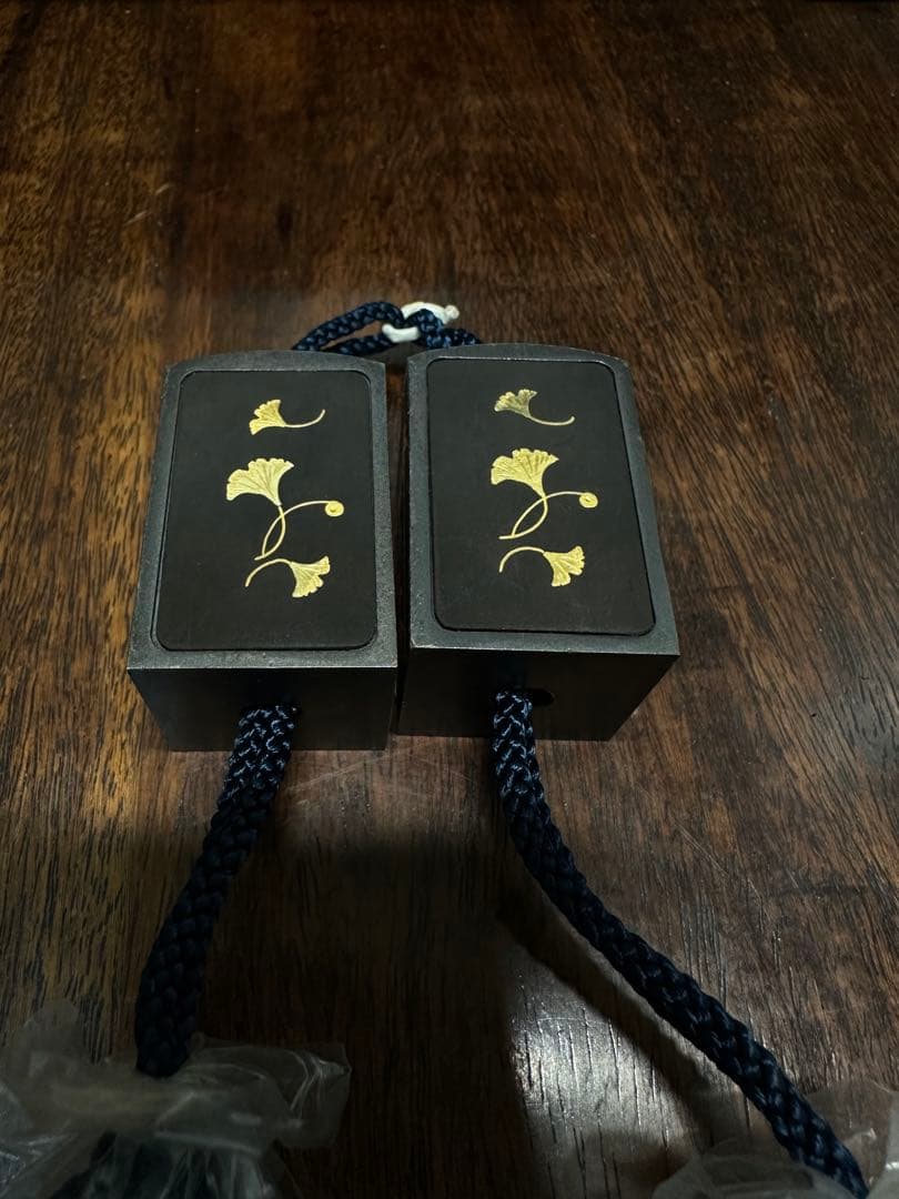 鉄地金象嵌　掛け軸　風鎮　骨董　古美術