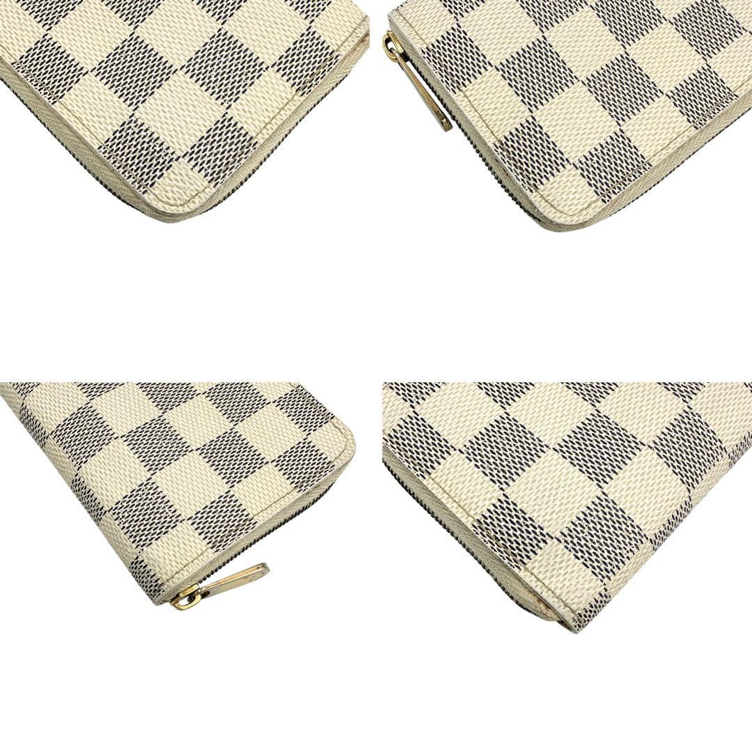 【美品】ルイヴィトン ジッピーパース ダミエ アズール 白 ホワイト